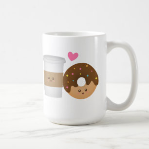 Taza De Café Café mono y donut enamorados, pareja perfecta