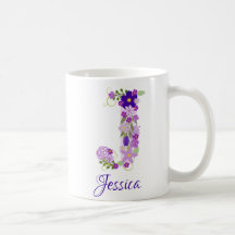 Café monogramado morado de Lavender Mug