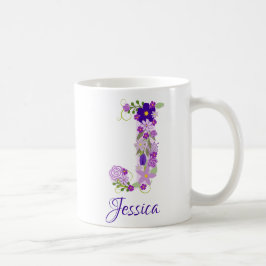 Taza De Café Café monogramado morado de Lavender Mug