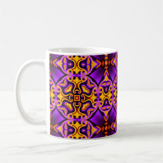 Taza De Café Café morado con estampado amarillo