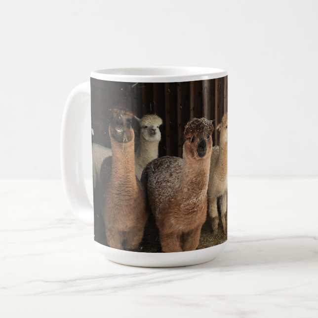 Taza De Café Café Mug - Alpacas en la Nieve (Anverso izquierdo)