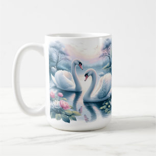 Taza De Café Café Mug - Bellos cisnes en agua tranquila