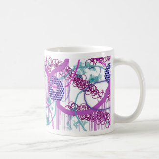 Taza De Café Café Mug Con Abstracto Diseño Púrpura