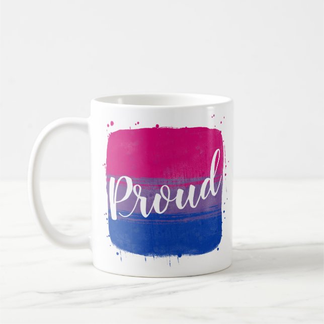 Taza De Café Café Mug con bandera del orgullo bisexual (Izquierda)