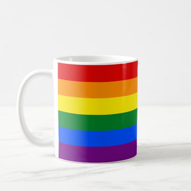Taza De Café Café Mug con bandera del orgullo del arcoiris (Izquierda)