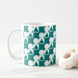 Taza De Café Café Mug Con Círculo, Triángulo y Patrón Cuadrado