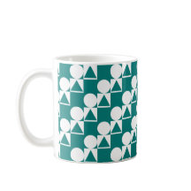 Café Mug Con Círculo, Triángulo y Patrón Cuadrado