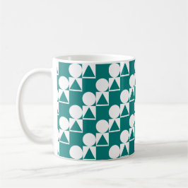 Taza De Café Café Mug Con Círculo, Triángulo y Patrón Cuadrado