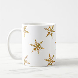 Taza De Café Café Mug con copos de nieve de oro Purpurina