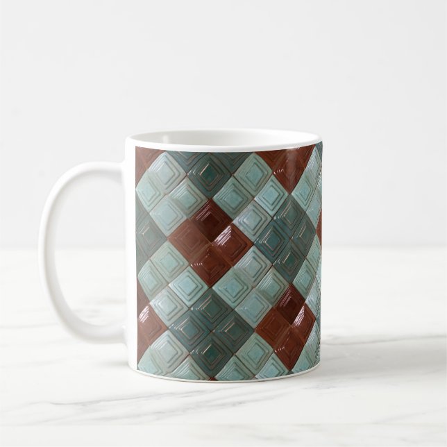 Taza De Café Café Mug con diseño de mosaico (Izquierda)