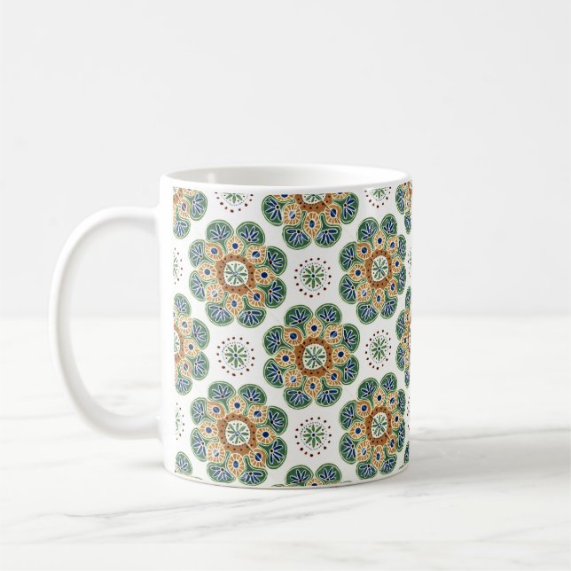 Taza De Café Café Mug con diseño de mosaico (Izquierda)