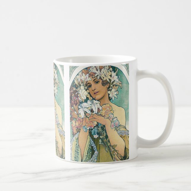 Taza De Café Café mug con diseño Mucha (Derecha)