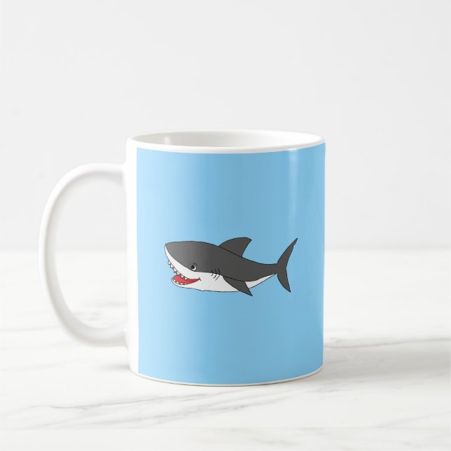 Taza De Café Café Mug con diseño tiburón lindo (Izquierda)