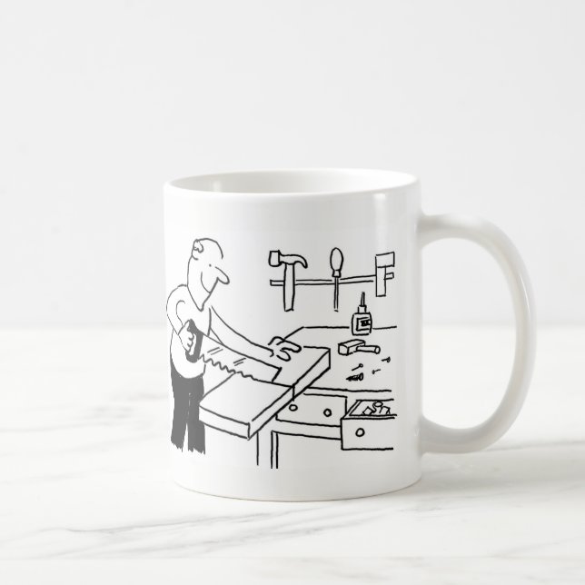 Taza De Café Café Mug con un Ilustracion carpintero (Derecha)