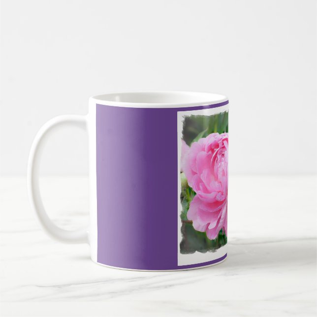 Taza De Café Café Mug con una fotografía de Peonies rosas (Izquierda)