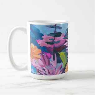 Taza De Café Café Mug con vibrante pintura floral