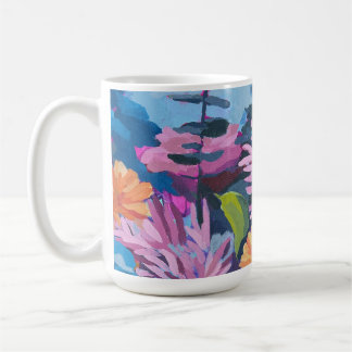 Taza De Café Café Mug con vibrante pintura floral