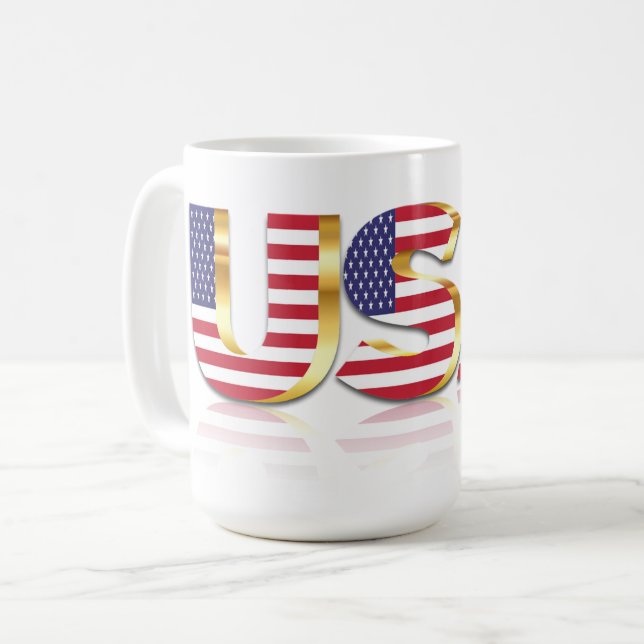 Taza De Café Café Mug de la bandera de los Estados Unidos (Anverso izquierdo)