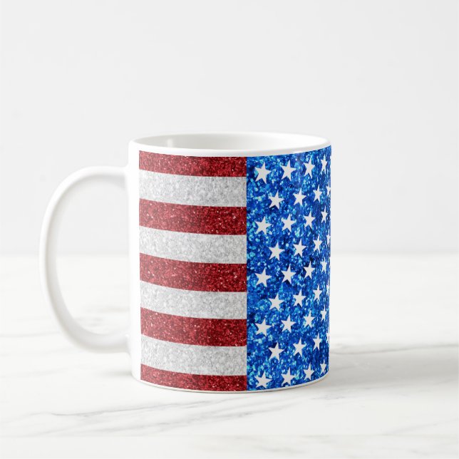 Taza De Café Café Mug de la bandera estadounidense (Izquierda)