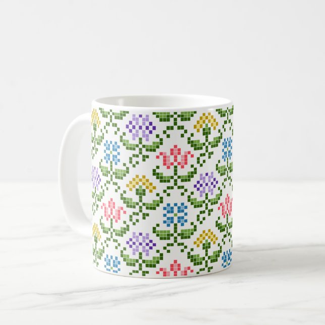 Taza De Café Café Mug floral "Needlepoint" (Anverso izquierdo)
