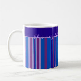 Taza De Café Café Mug: Personaliza las franjas azul, malva y ro