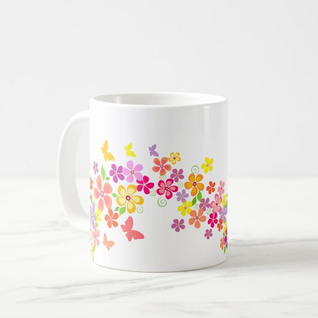 Taza De Café Café Mug-SummerFloral (Anverso izquierdo)