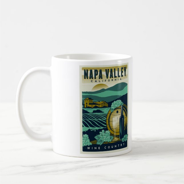 Taza De Café Café Napa Valley California - Tamaño 11 oz (Izquierda)