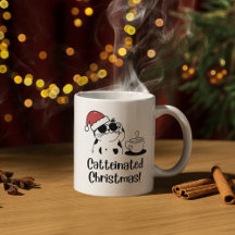 Café Navideño con Gatos y Amante de las Fiestas