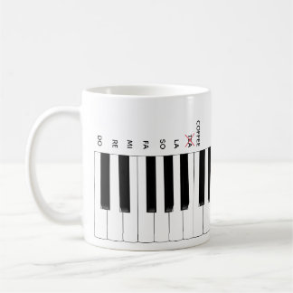Taza De Café Café no té piano teclado Do Re Mi Music Mug