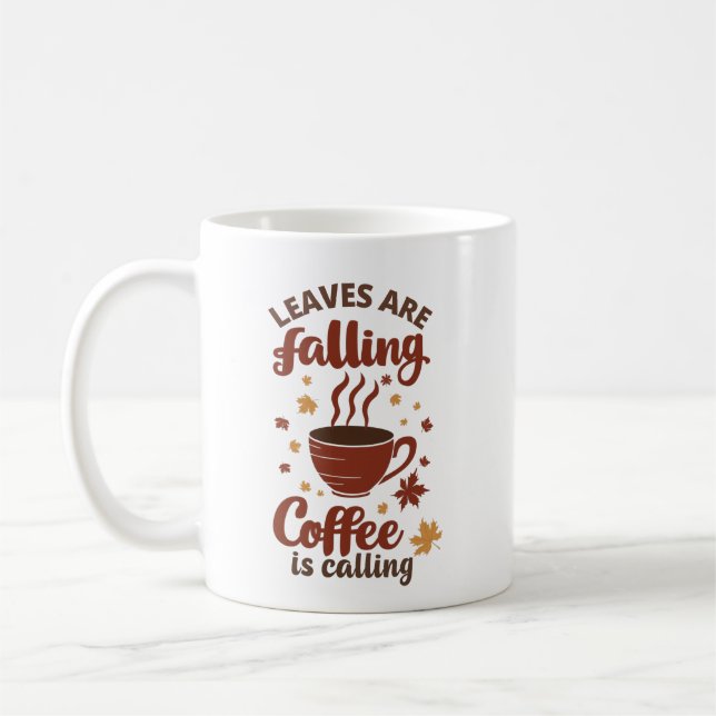 Taza De Café Café Otoñal: Hojas Caídas, Llamada del Café (Izquierda)