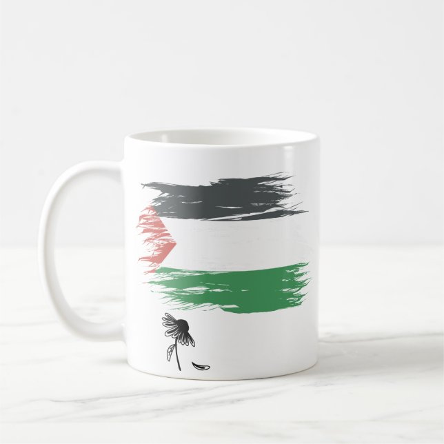 Taza De Café Café palestino Mug | Bandera angustiada, Triste Da (Izquierda)