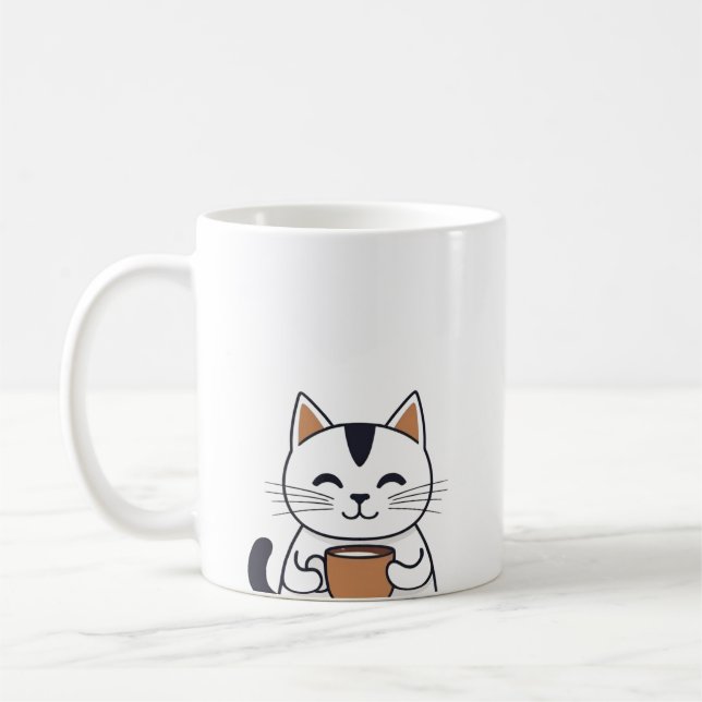Taza De Café Café para beber un gato lindo (Izquierda)