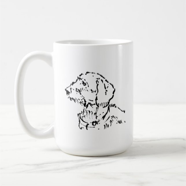 Taza De Café Café para Mamá de Dachshund de Pelo Duro (Izquierda)