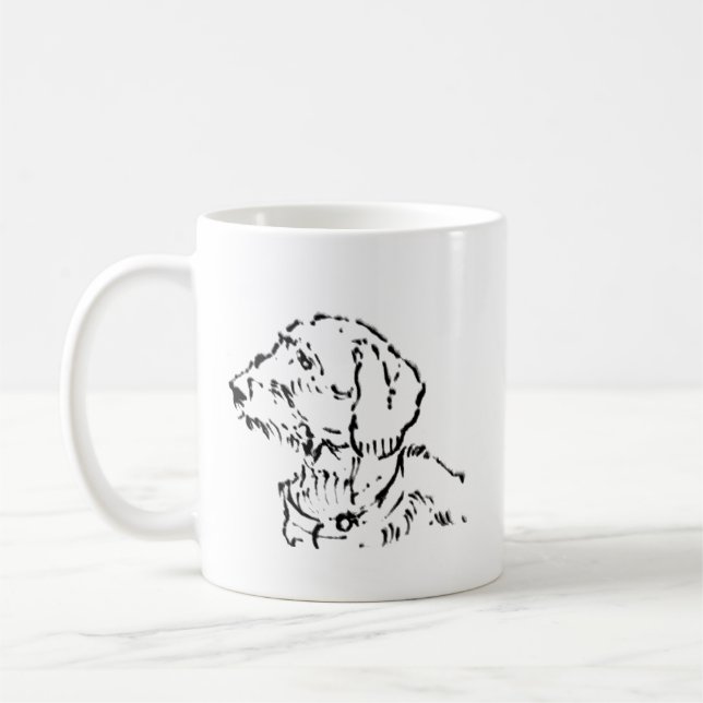 Taza De Café Café para Mamá Perro Dachshund de Pelo Duro (Izquierda)