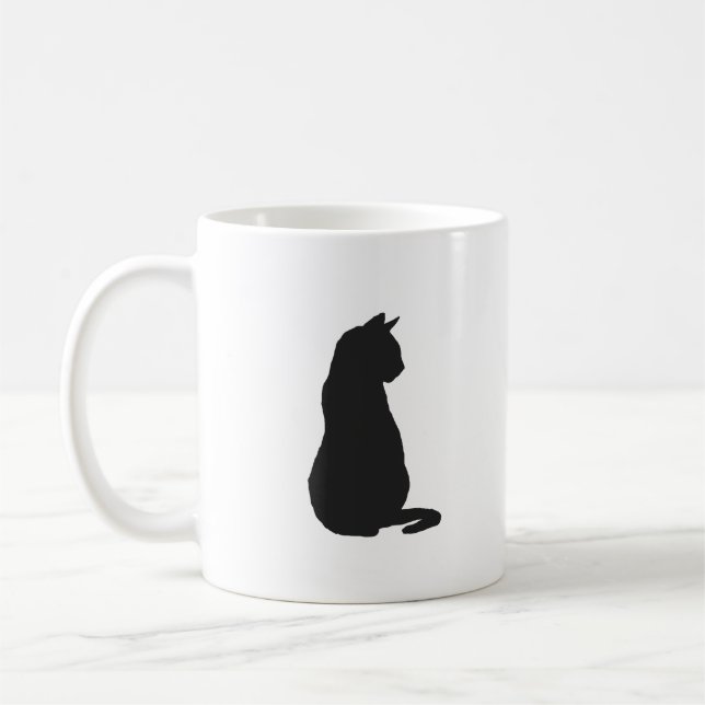 Taza De Café Café para pintar gato negro (Izquierda)
