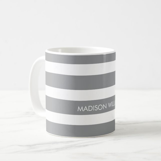 Taza De Café Café personalizado a rayas (Anverso izquierdo)
