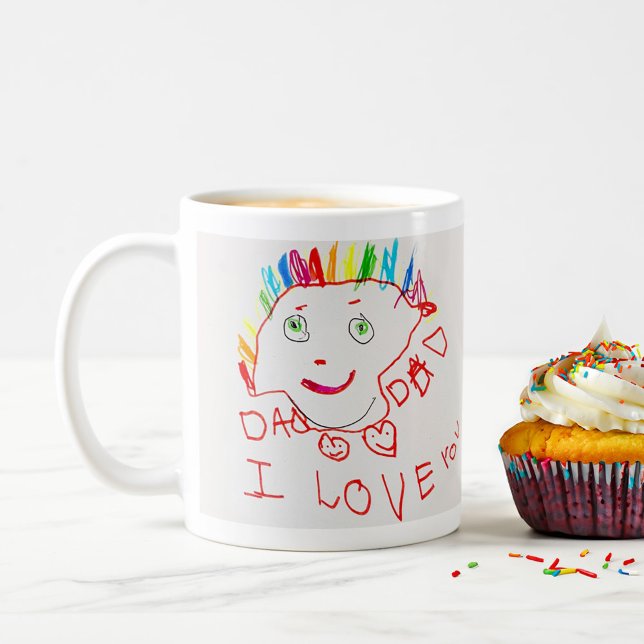 Taza De Café Café personalizado con el arte de su hijo (Subido por el creador)