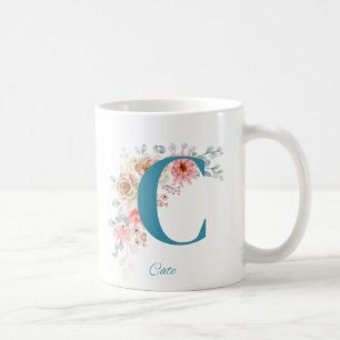Taza De Café Café personalizado con nombre y alfabeto C