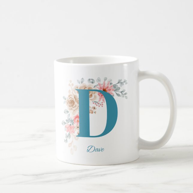 Taza De Café Café personalizado con nombre y alfabeto D (Derecha)
