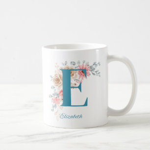 Taza De Café Café personalizado con nombre y alfabeto E