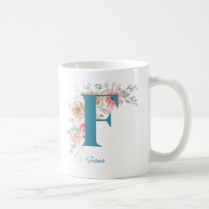 Taza De Café Café personalizado con nombre y alfabeto F