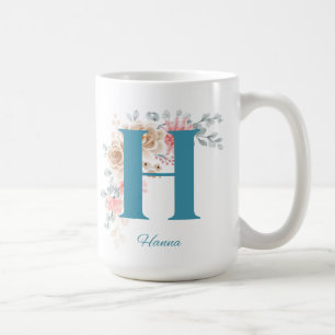 Taza De Café Café personalizado con nombre y alfabeto H