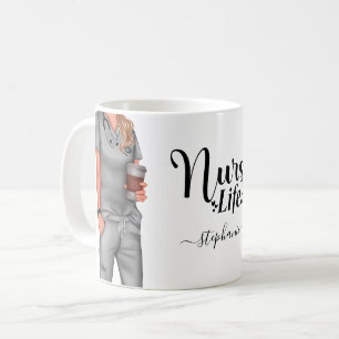 Taza De Café Café personalizado de la vida de la enfermera Mug