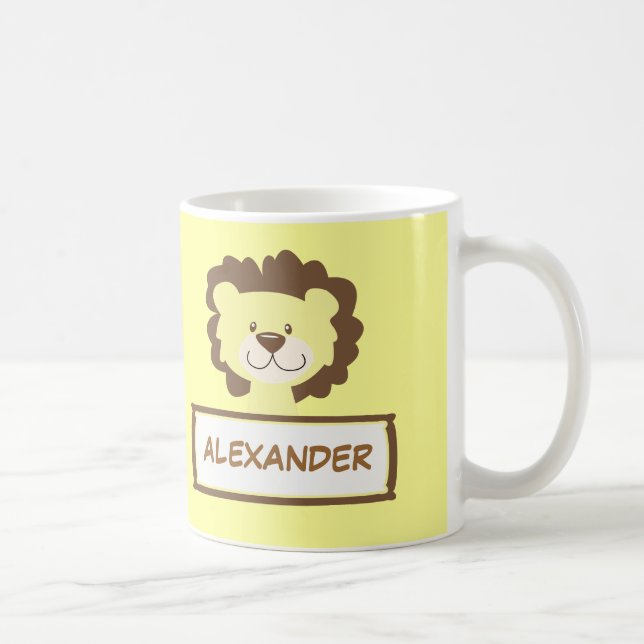 Taza De Café Café personalizado de león lindo (Derecha)