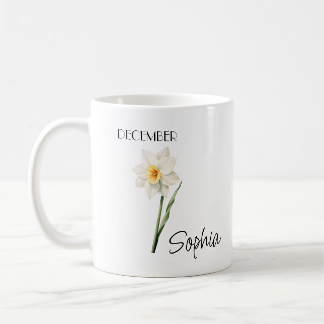 Taza De Café Café personalizado en flor de diciembre (Izquierda)