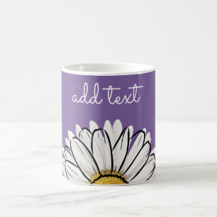 Taza De Café Café personalizado morado y amarillo margarita