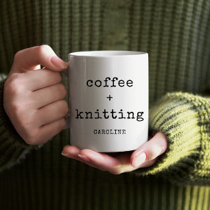 Taza De Café Café Personalizado para Tejer Texto Editable para