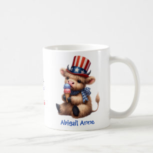 Taza De Café Café personalizado patriótico de ternera Highland