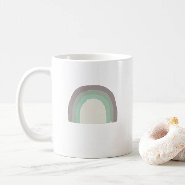 Taza De Café Café pintado con arcoiris (Con donut)
