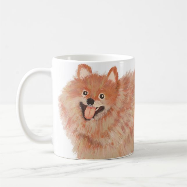 Taza De Café Café Pomerania retrato pintado (Izquierda)